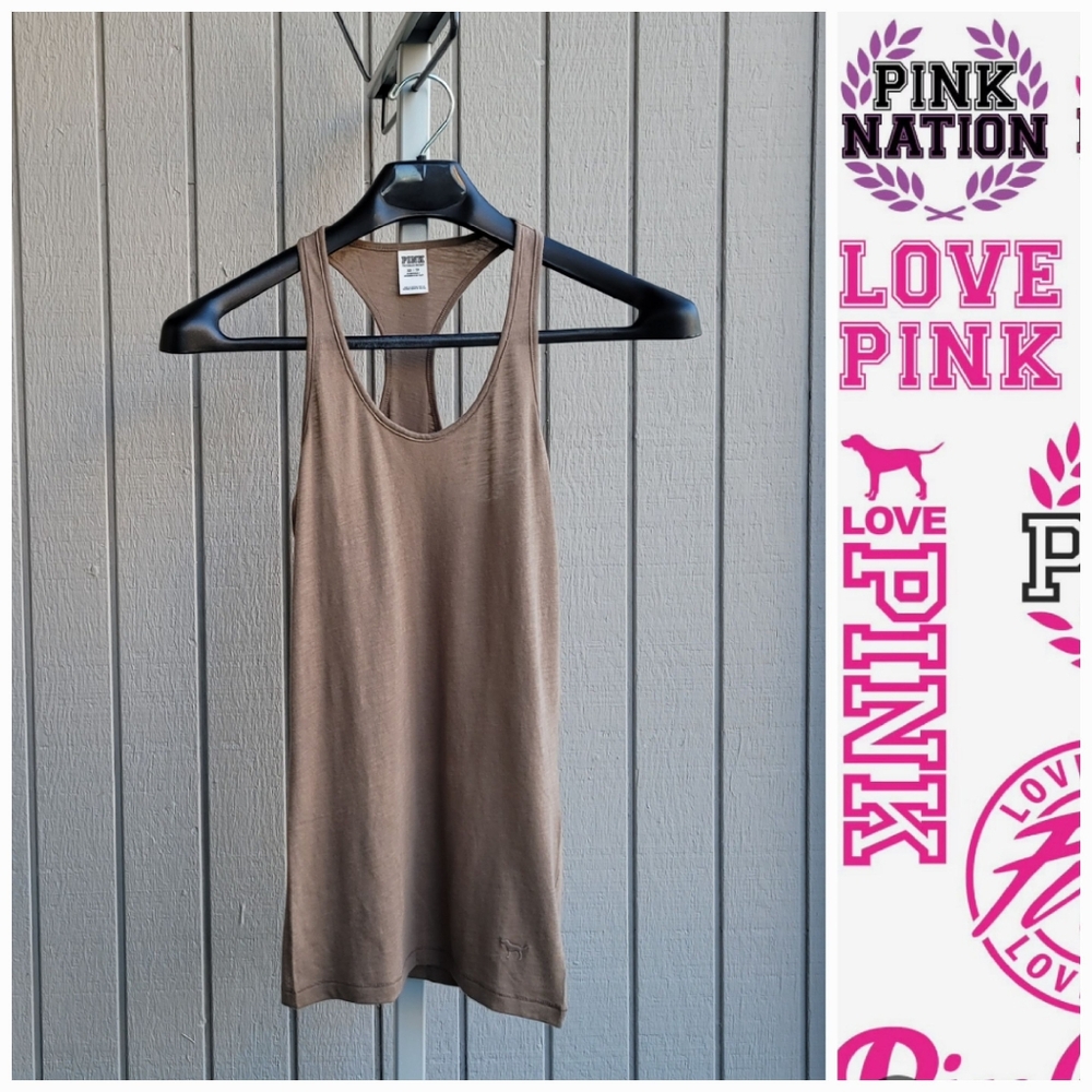 PINK VS | NWOT Halter Tank Top XS Coffee Tan